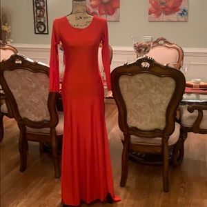 Long red prom dress